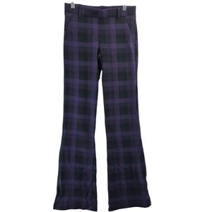 Betabrand Pants Womens XS Purple Black Plaid Dress Yoga Bootcut Stretch Workwear